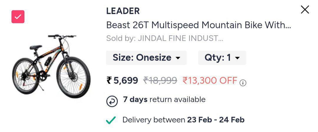 Myntra 7 Speed Gear Cycle 4699coupon Sports20off – Best Price in India