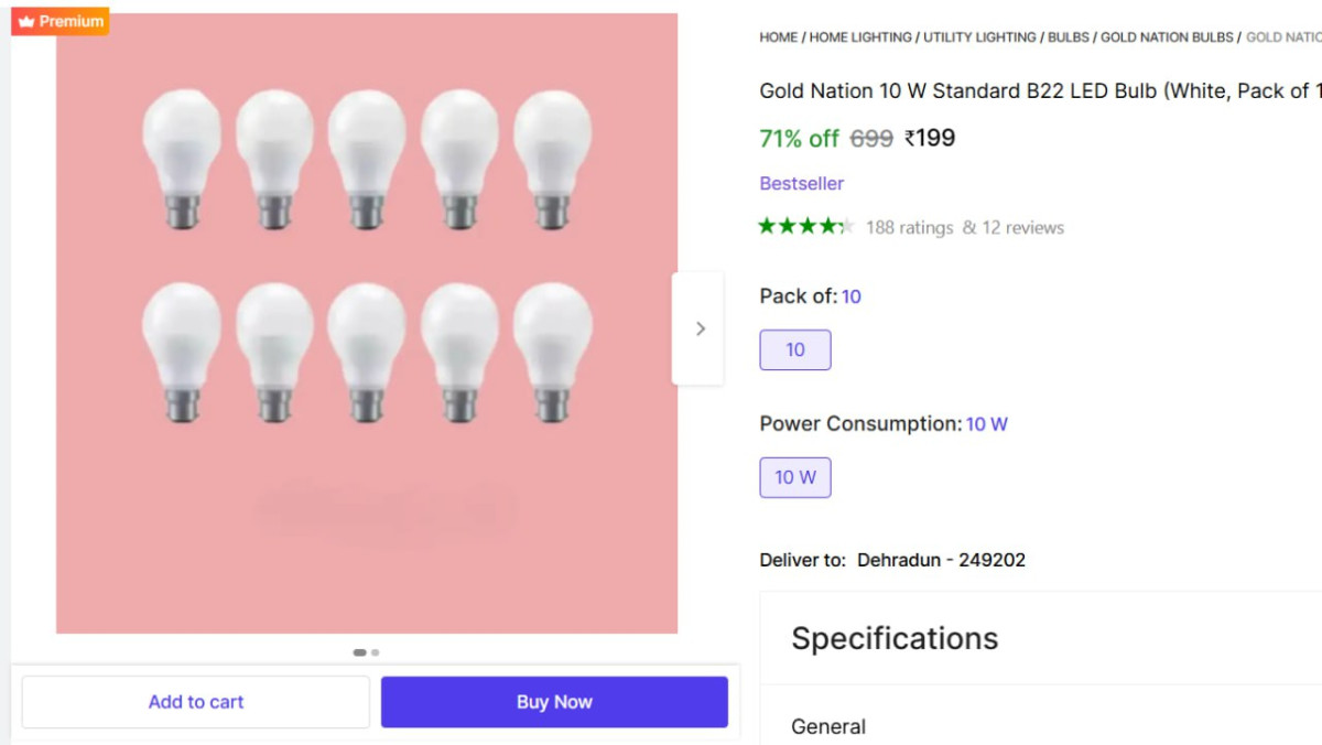 W Led Bulb (pack Of 10) 199 – Best Price in India