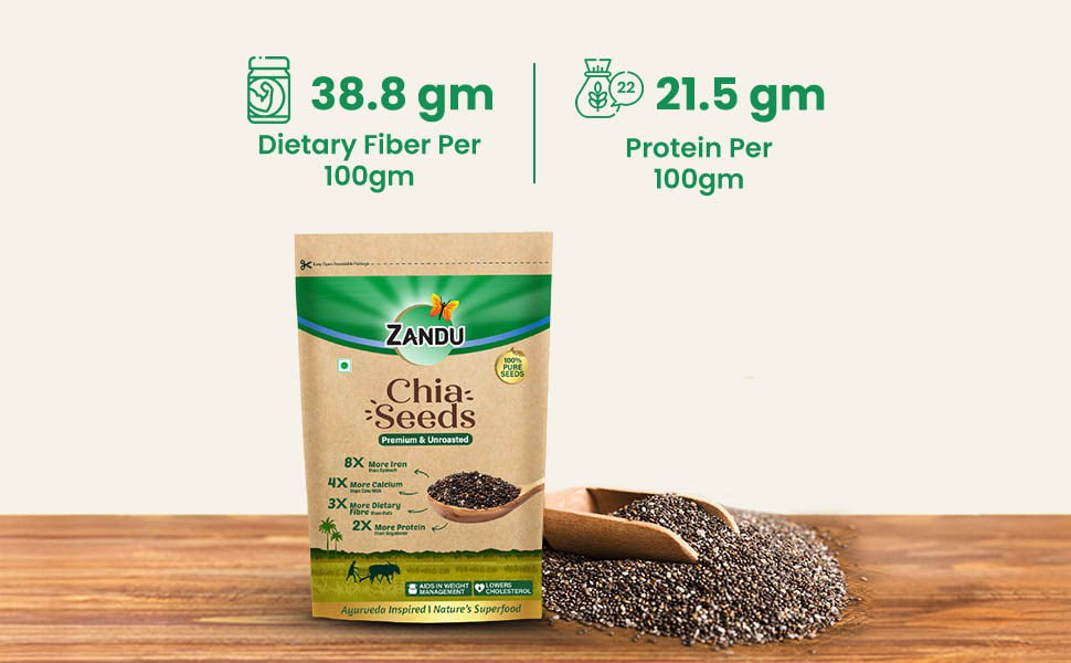 Pack Of 2 Zandu Chia Seeds And Flax Seeds 200gm 109 – Best Price in India