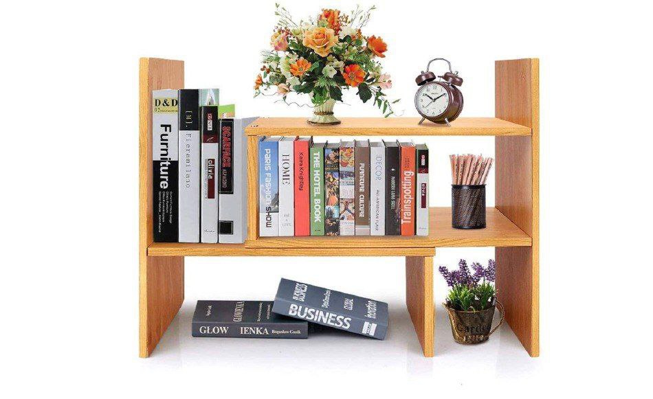 Callas Adjustable Wood Desktop Storage Organizer Display Shelf Rack819 – Be