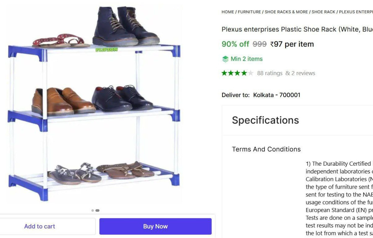 Grab 3 Shelves Shoe Rack 97 100 – Best Price in India