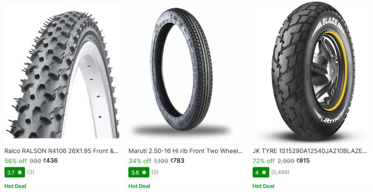 Two Wheeler Tyre From 436 – Best Price in India