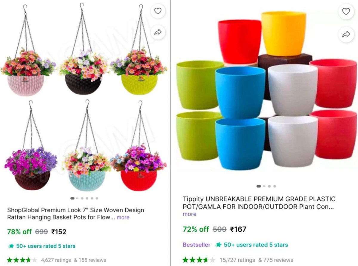 Hanging Pot (pack Of 6) 152 Plant Pots (pack Of 10) 167 – Best Price in Ind