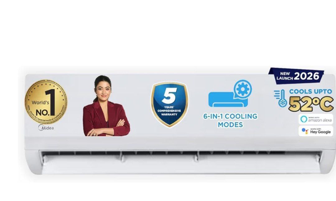 Midea 2 Ton 3 Star Wi-fi Ai Inverter Split Ac For 34 990 Flat 5000 With Hdf