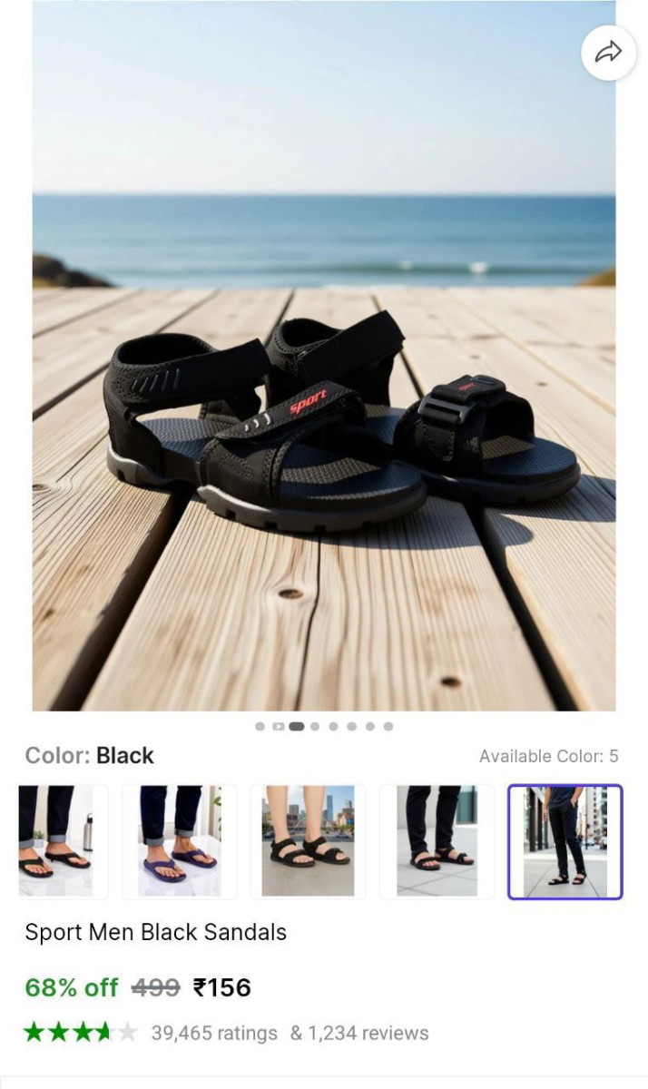 Men Black Sandals 156 – Best Price in India