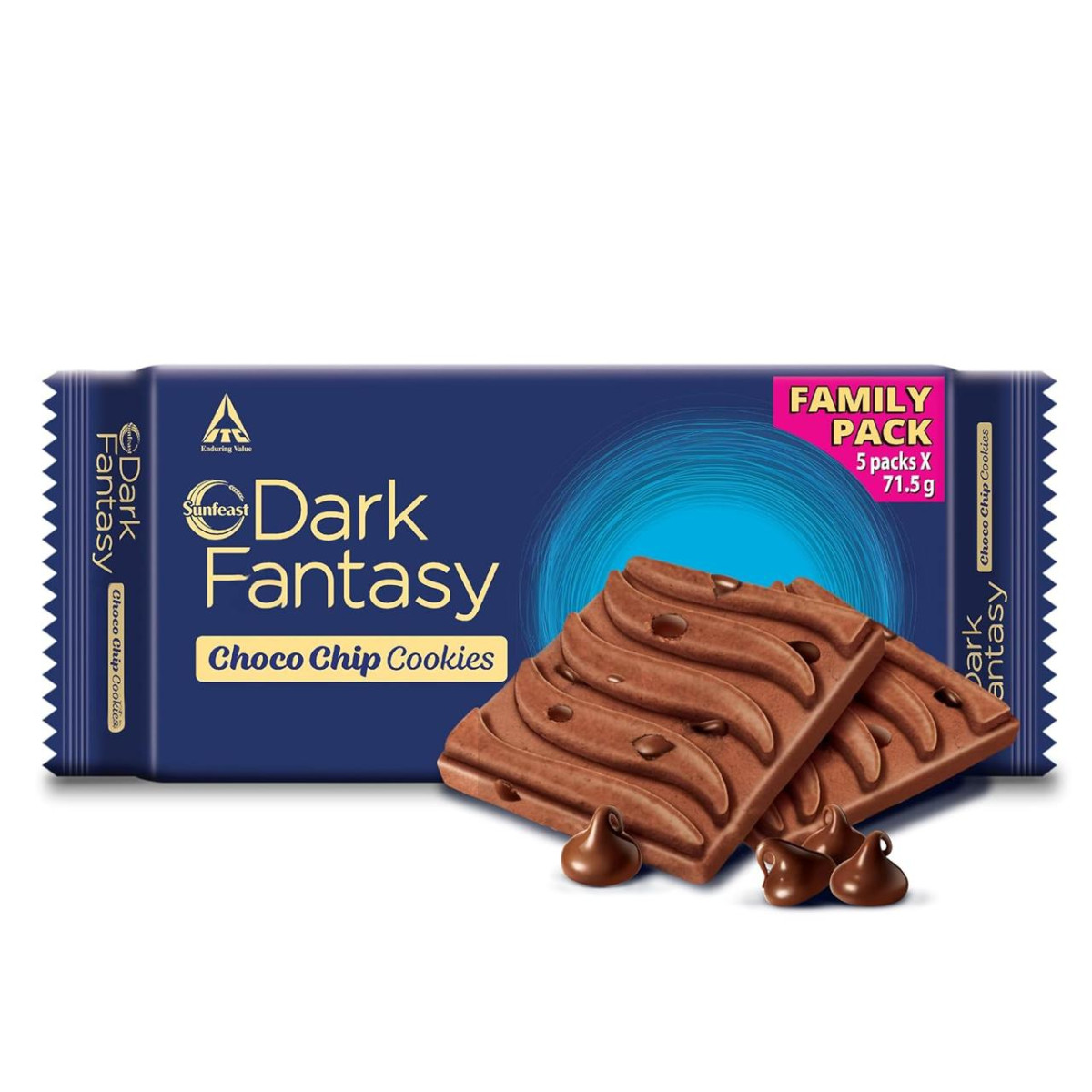 Sunfeast Dark Fantasy Choco Chip Crunchy Chocolate Cookies Loaded With Choc