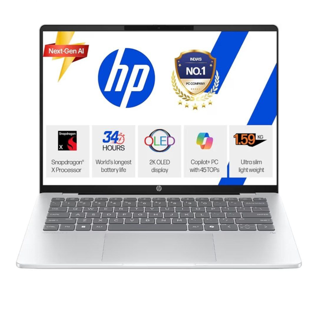 Hp Omnibook 5 Oled Snapdragon X Processor (16gb Lpddr5x 1tb Ssd) 2k Oled Mi