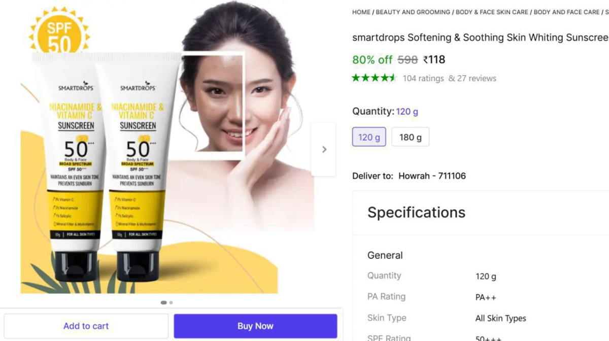Men Women - Spf 50 Pa (120 G) 118 – Best Price in India