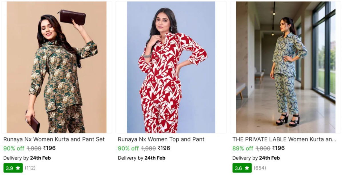 Women Kurta And Pant Set 196more – Best Price in India