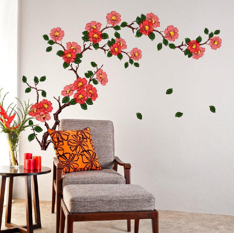 Decals Design Floral Branch Antique Flowers Wall Stickers 127 – Best Price 