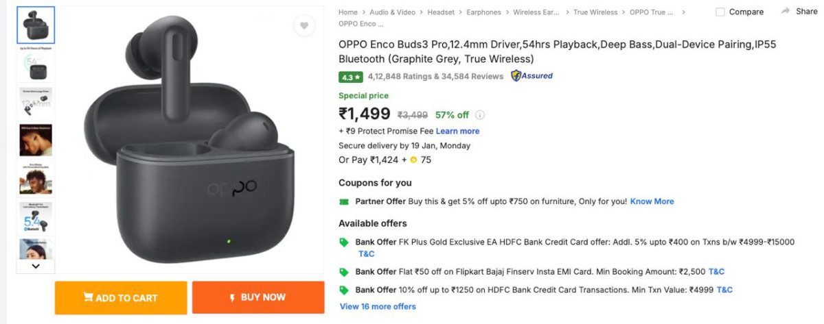 Oppo Enco Buds3 Pro At Rs 1499- – Best Price in India