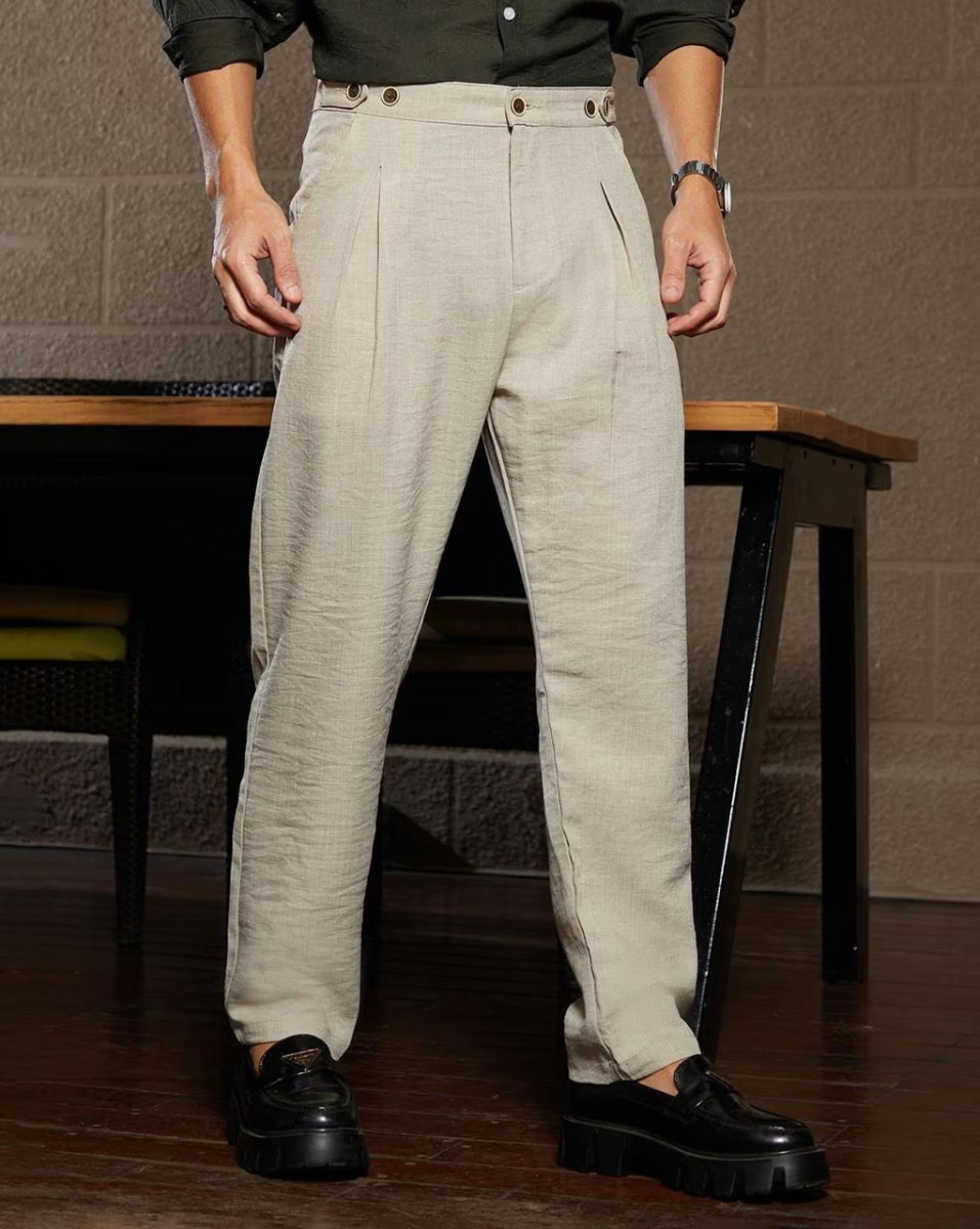 Campus Sutra Men Flat-front Relaxed Fit Trousers 814 – Best Price in India