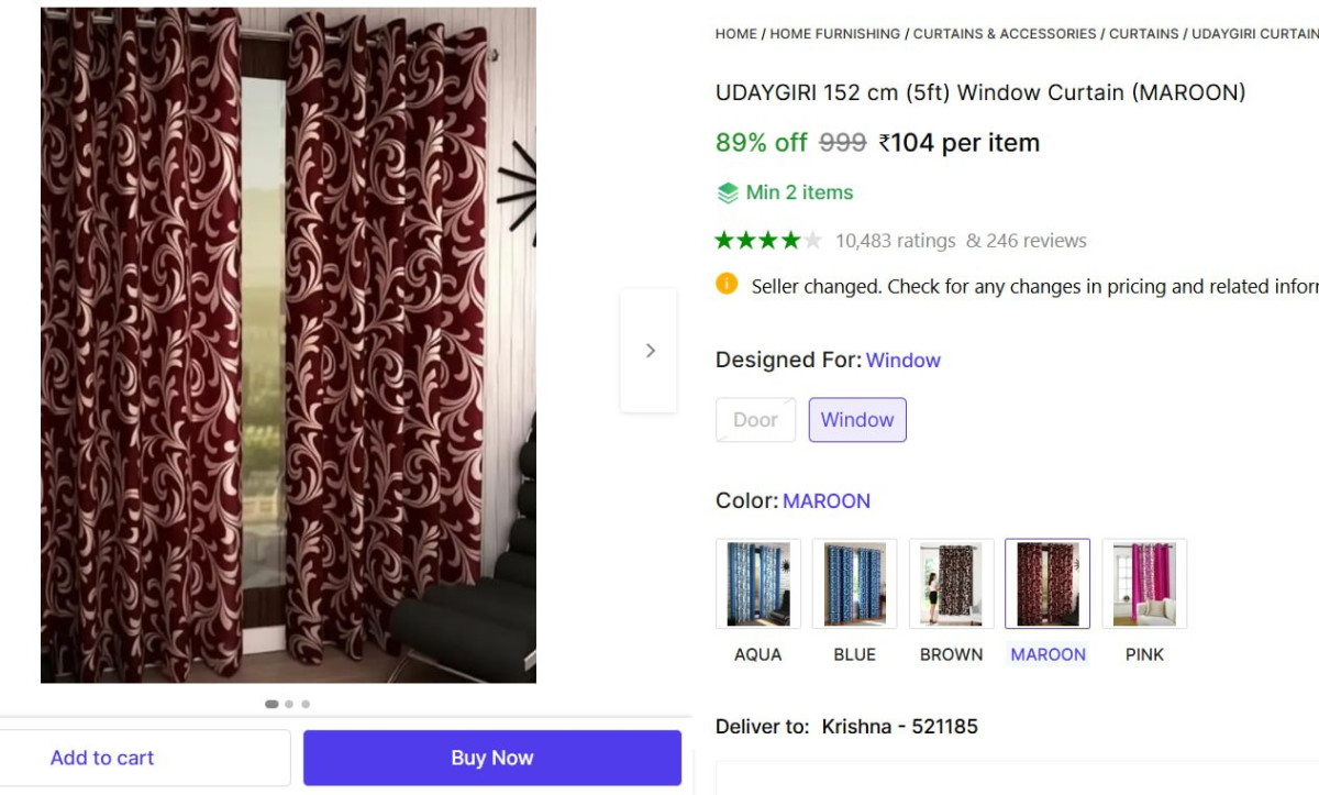 Window Door Curtain 104 More - – Best Price in India