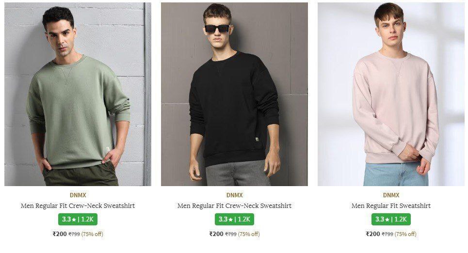 Ajio Loot Dnmx Clothing Starts Rs 101 Bank Offers Mens T-shirts Jeans Shirt