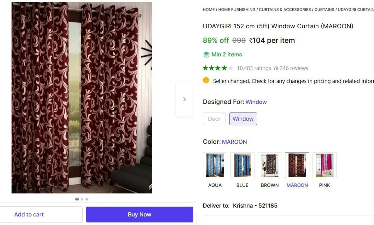 Window Door Curtain 104more - – Best Price in India