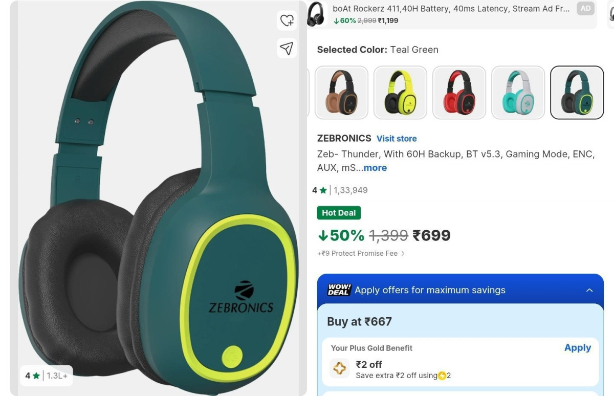Zebronics Bt Headphone At 699 – Best Price in India