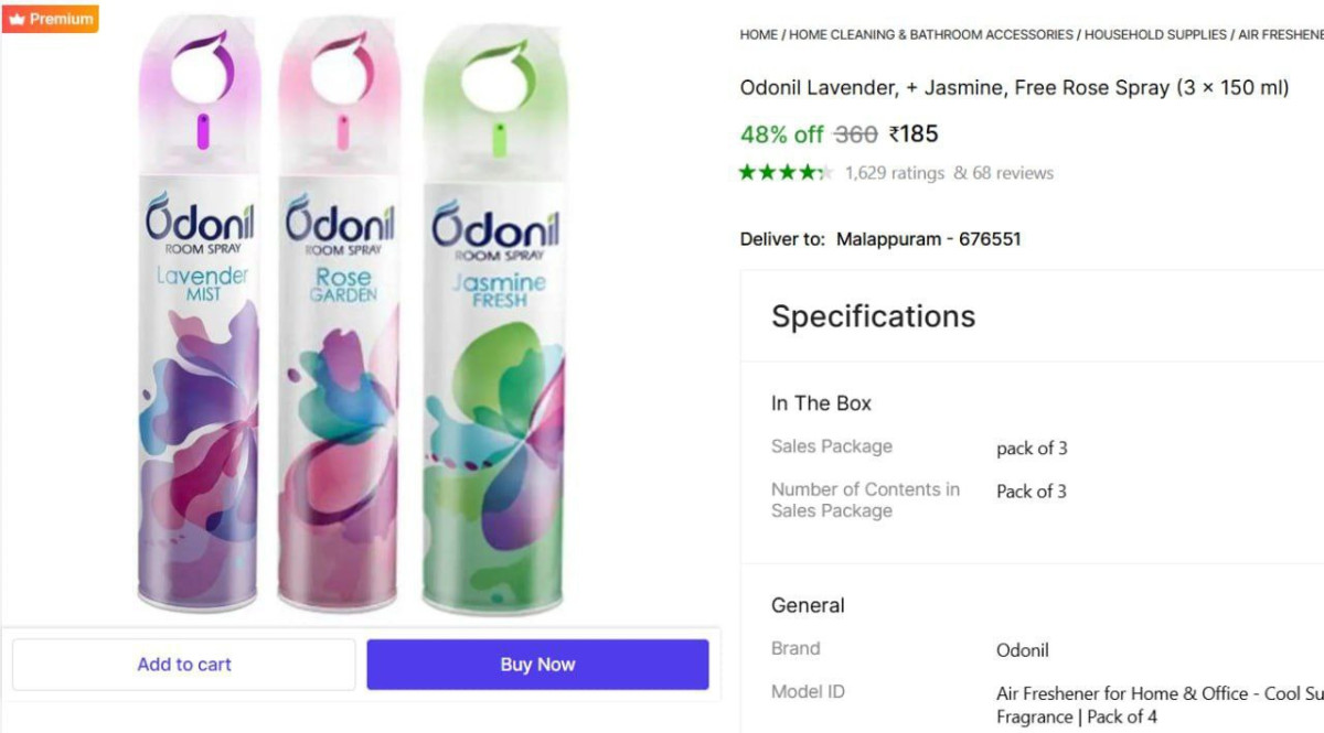 Odonil (3 X 150 Ml) Room Freshner 185 – Best Price in India