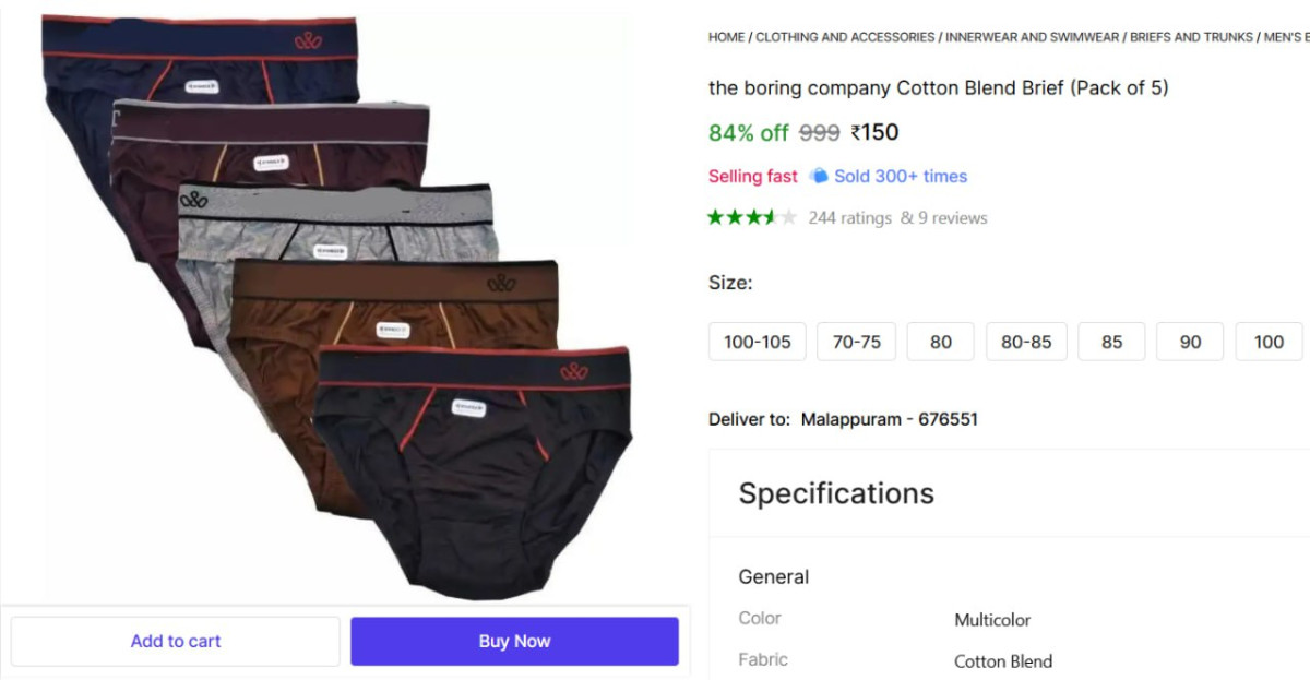 Cotton Blend Brief (pack Of 5) 150 – Best Price in India
