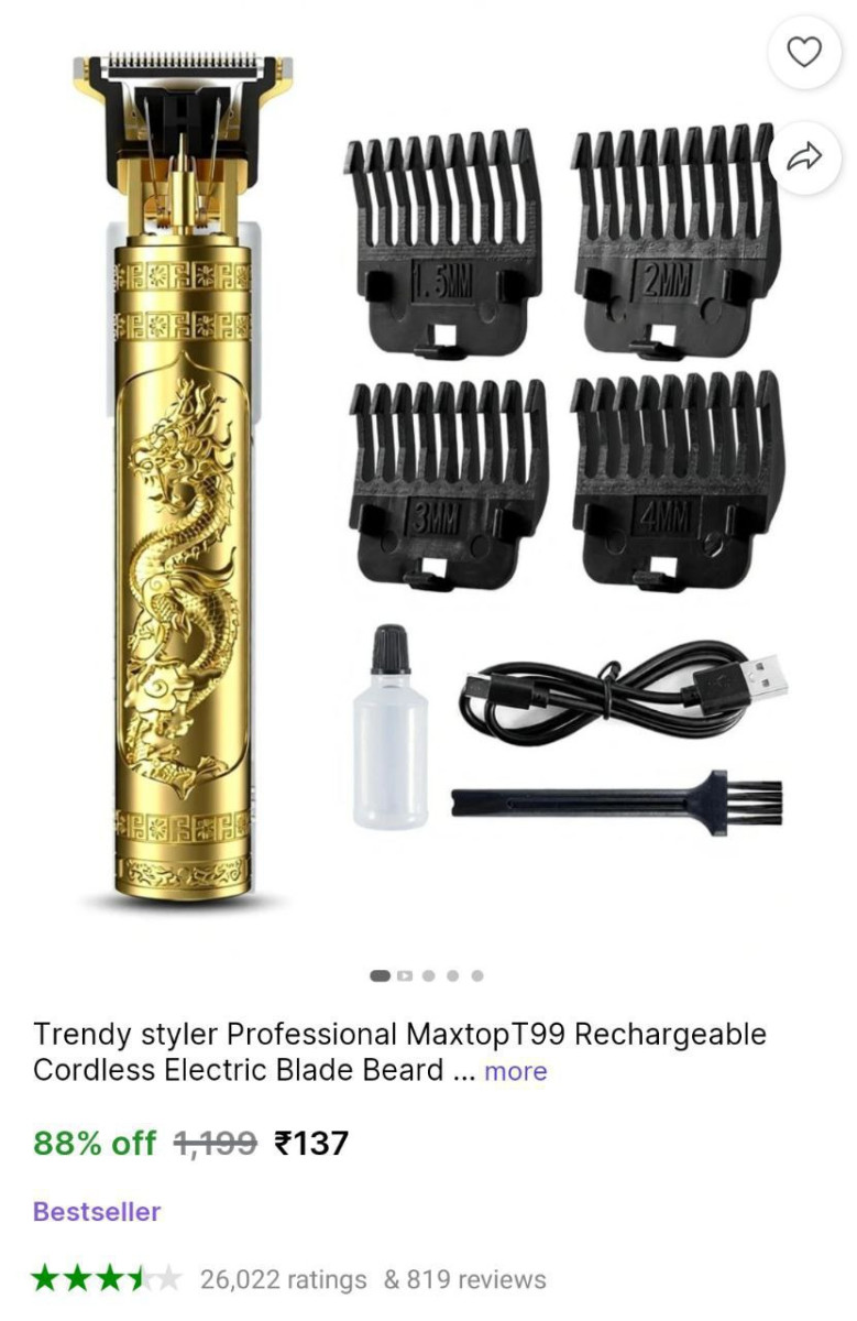 Rechargeable Cordless Trimmer 137 – Best Price in India