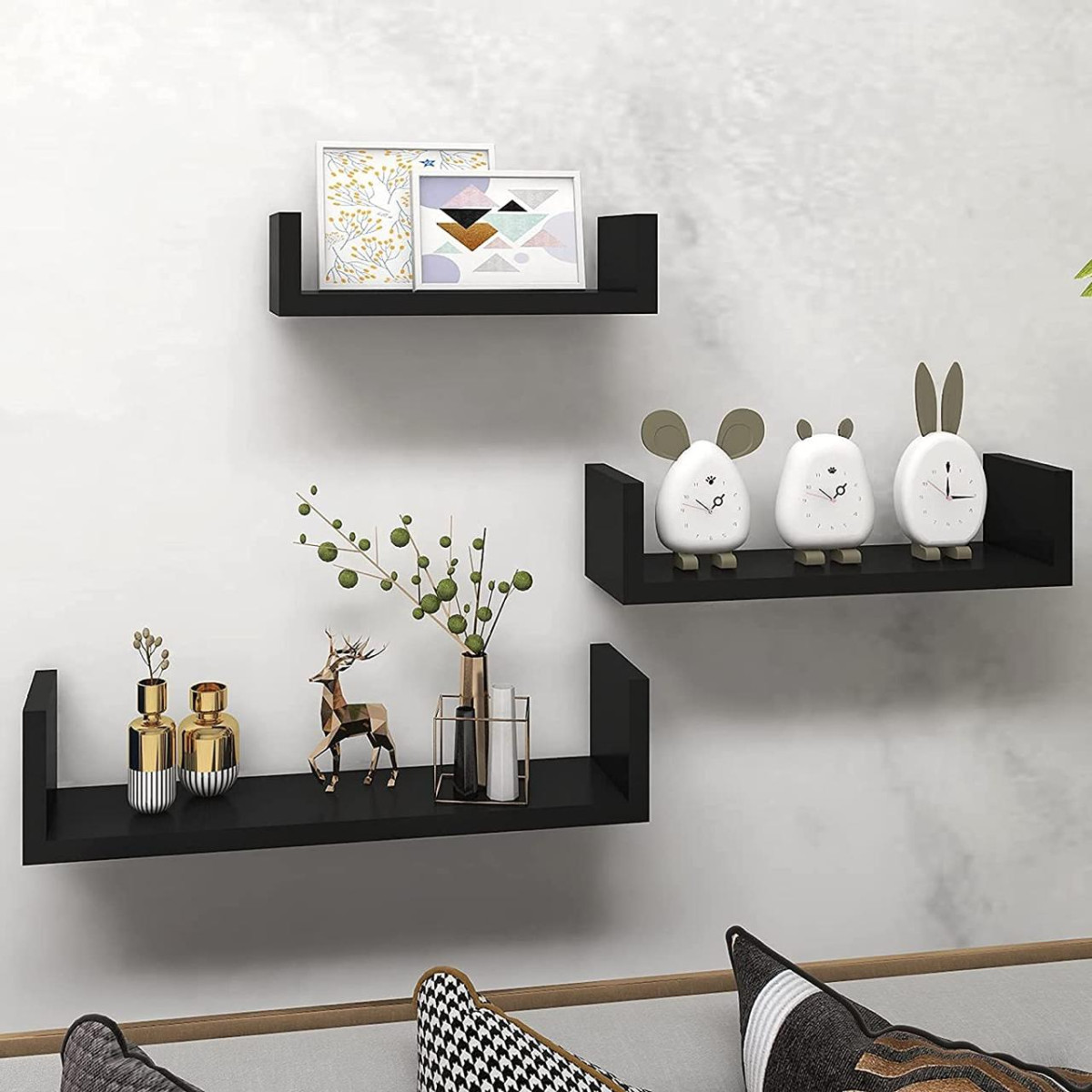Uhud Crafts Hanging Floating Wall Mount Display U Shape Wall Shelf 449 – Be