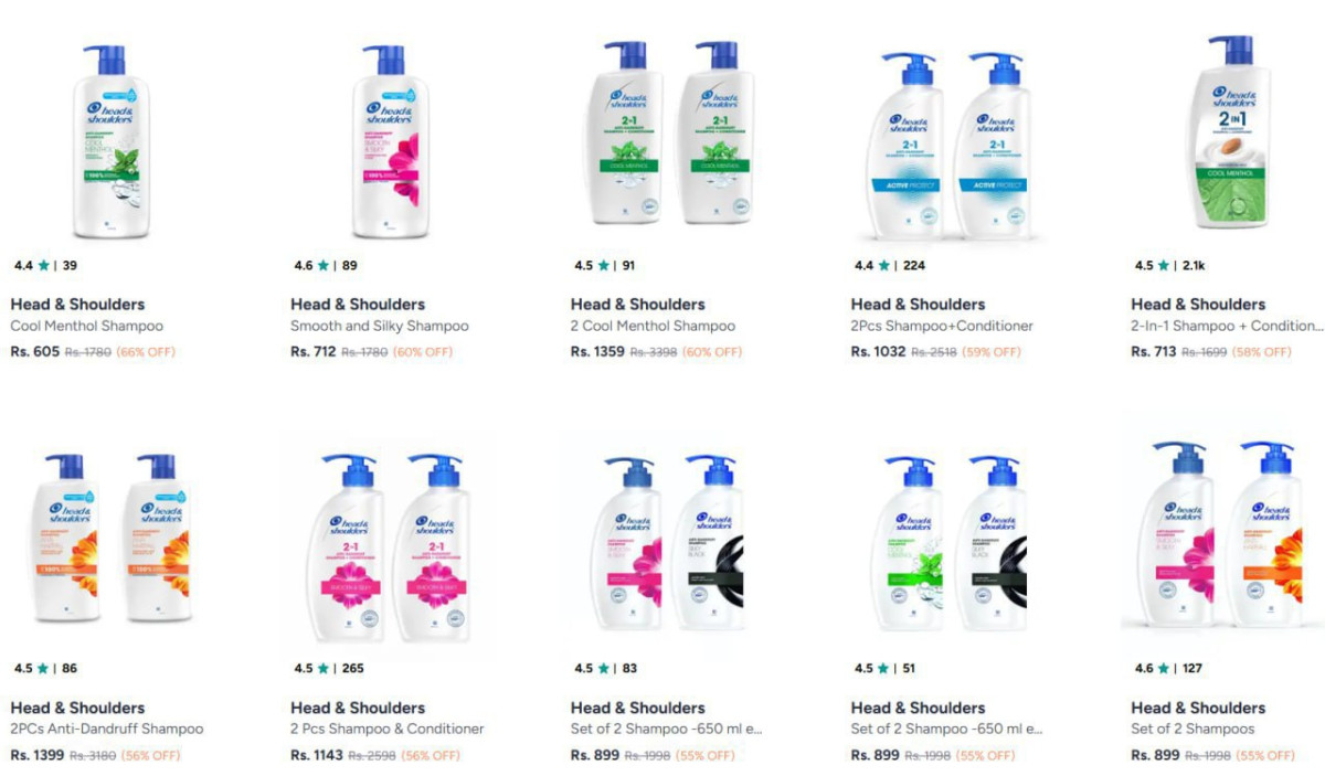 Myntra 66 On Hair Care Head Shoulders Dove Tresemme Pantene Sunsilk Clinic 