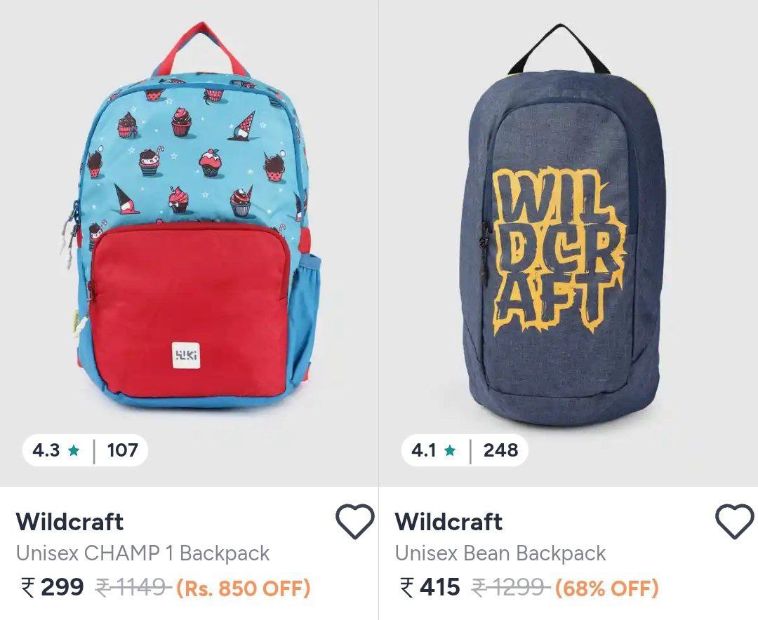 Myntra Wildcraft Backpacks From 299 – Best Price in India