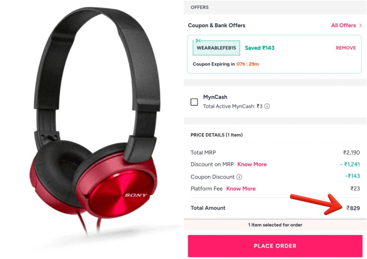 Sony Wired Headphone At 829apply Code Wearablefeb15 – Best Price in India
