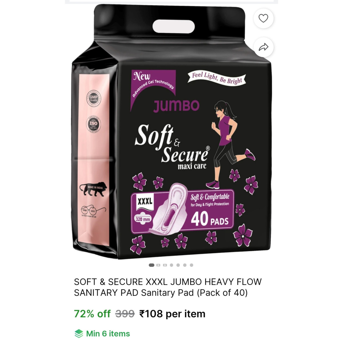 Xxxl Jumbo Sanitary 40 Pads 108 – Best Price in India