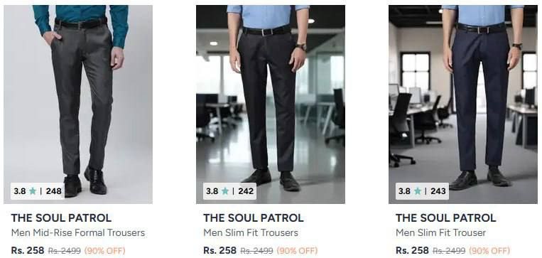 Men S Trousers From 258 – Best Price in India