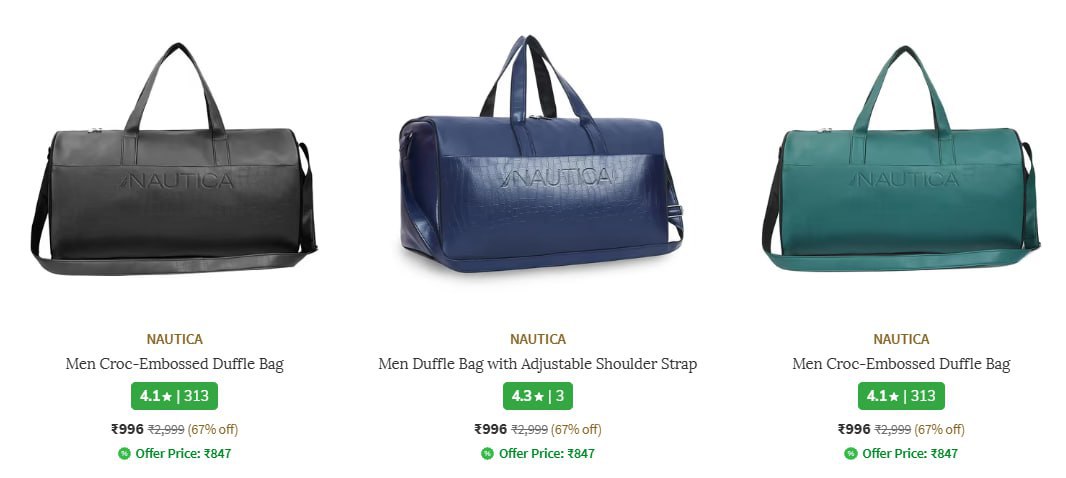 Grab Stylish Travel Bags From Nautica On Ajio Nautica Duffel Bags At Steal 