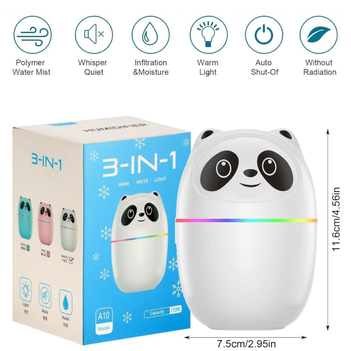 Panda Cool Mist Humidifier Essential Oil Aroma Diffuser – Best Price in Ind