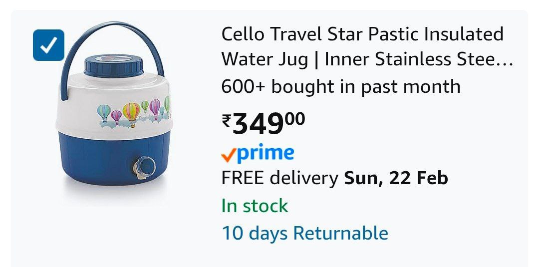 Cello 5ltr Jug 349other Colour High – Best Price in India