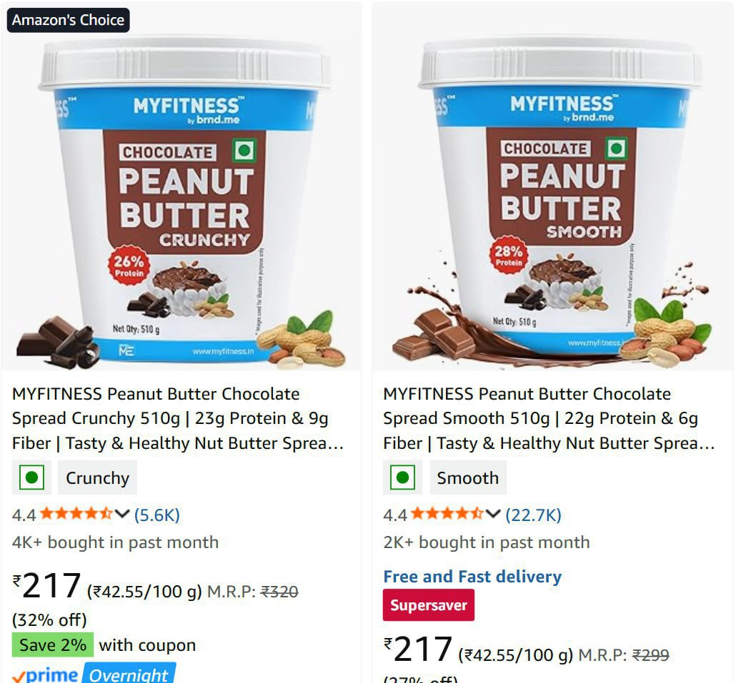 Myfitness Chocolate Peanut Butter (510gm) 217 Coupon Link – Best Price in I