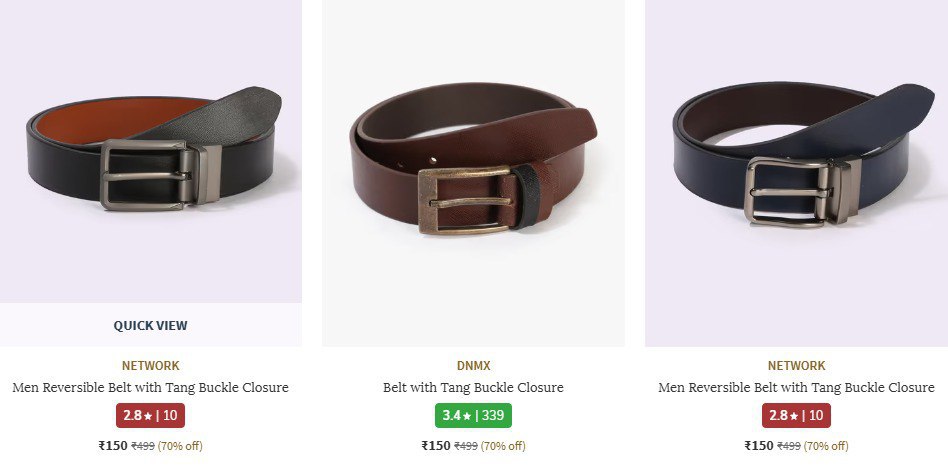 Ajio 70 On Branded Belts 150 Link Earn 10 Ajio Super Cash On Every Order – 