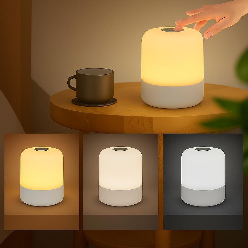 One94store Oval Shaped Led Table Lamp Usb Rechargeable Touch Night Light Wi