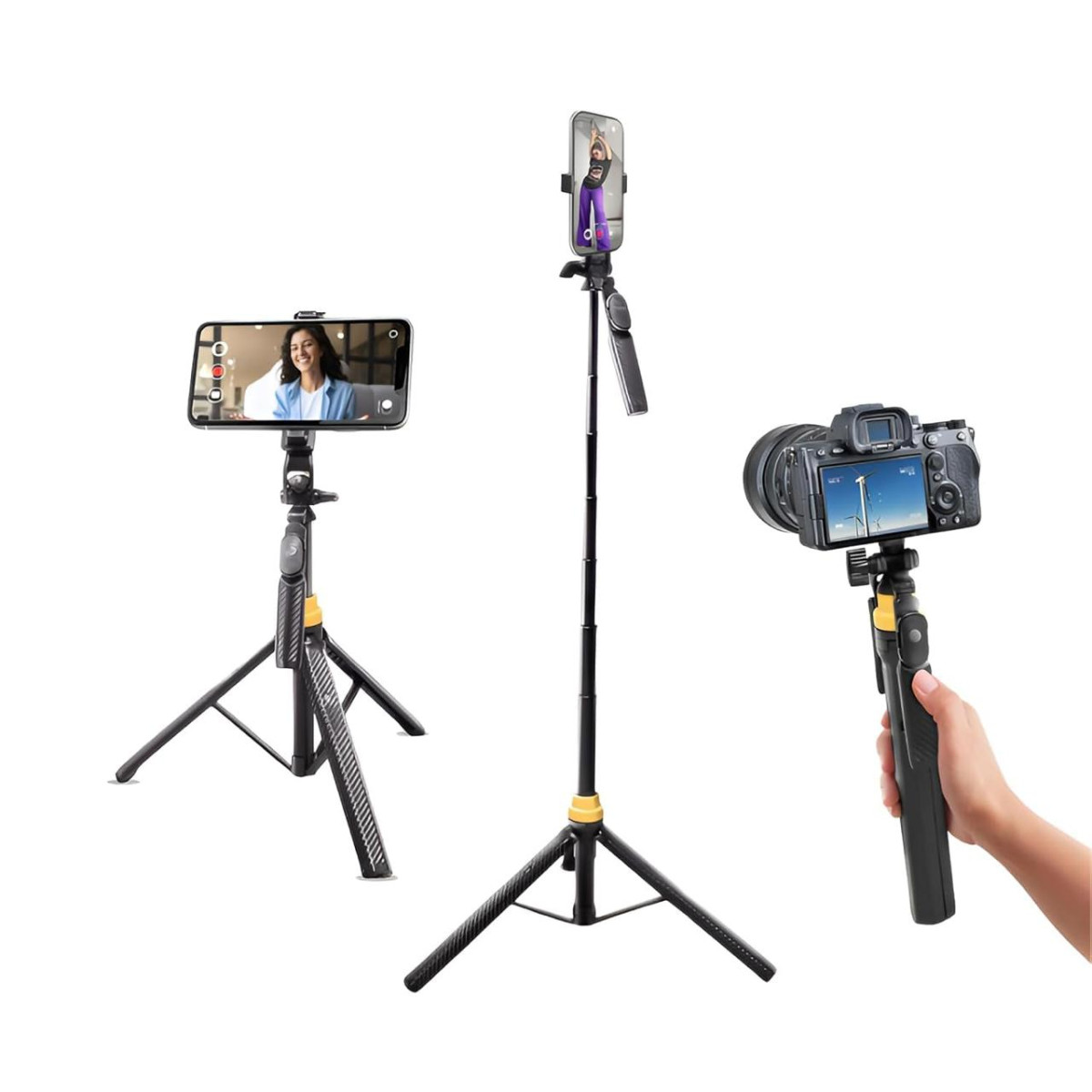 Digitek (dtr-555 Ss) 5 57ft Foldable Tripod Selfie Stick For Smartphones Go