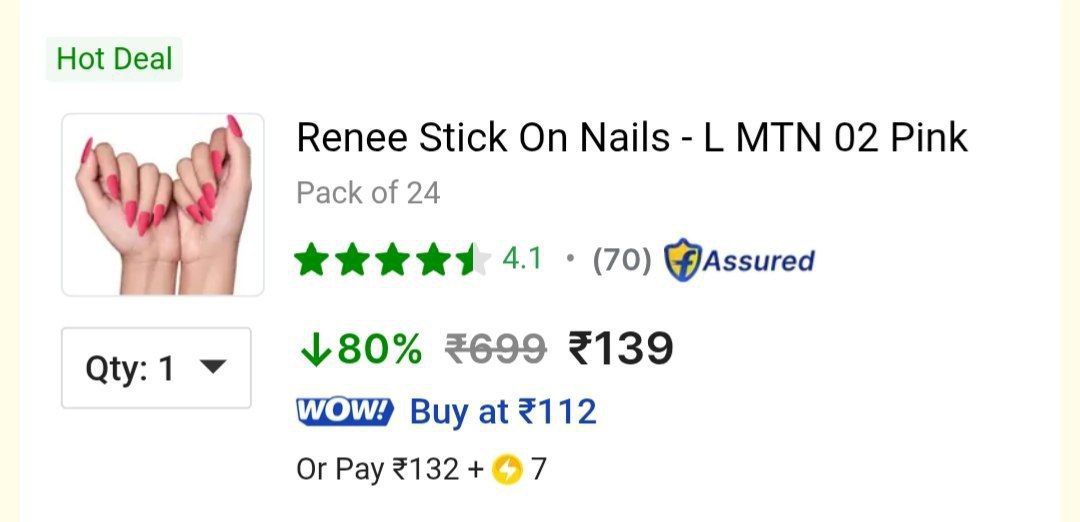Loot Renee Stick On Nails (pack Of 24) 139more Renee Makeup Products More D