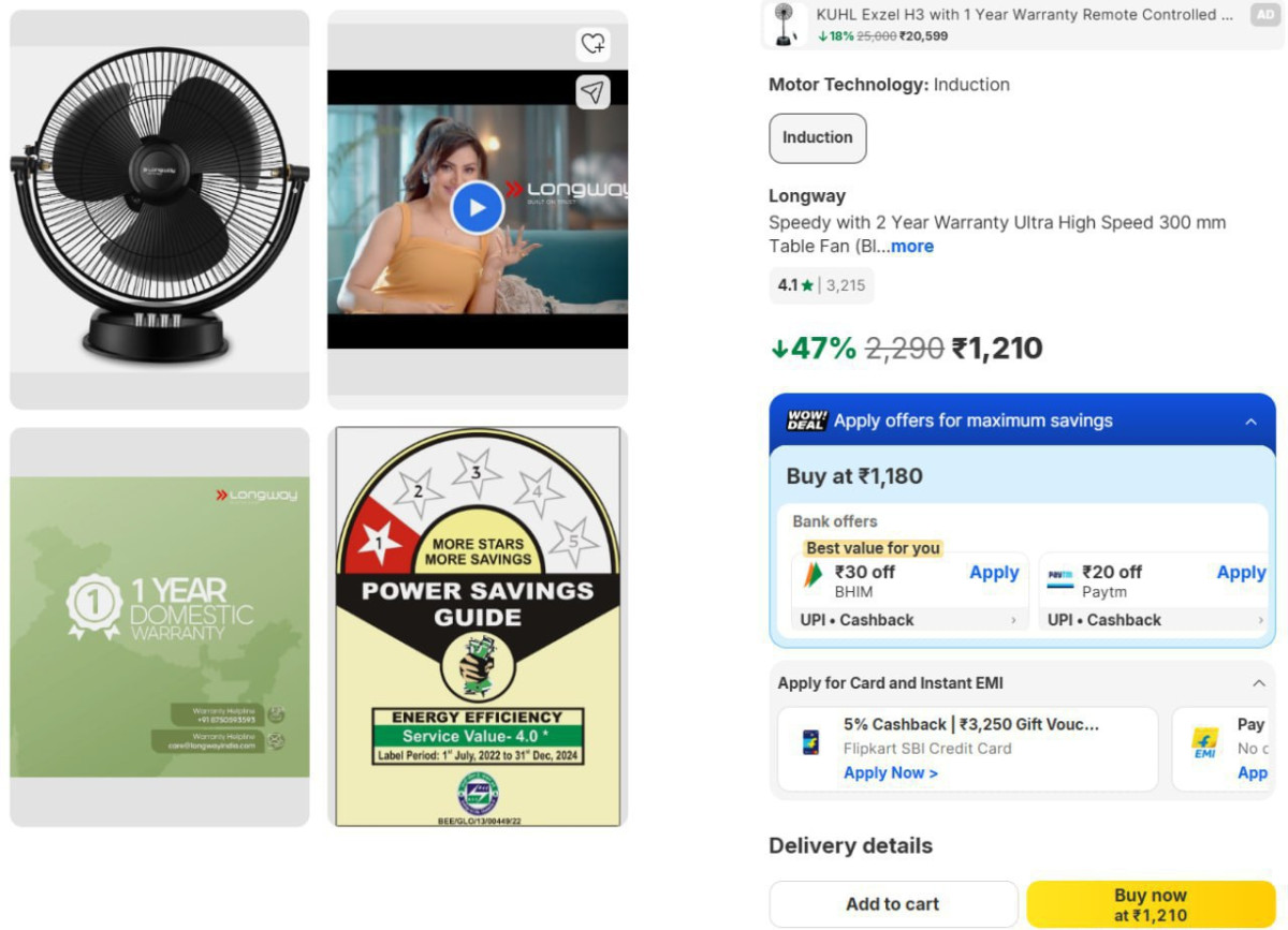 Longway Table Fan At 1210 – Best Price in India