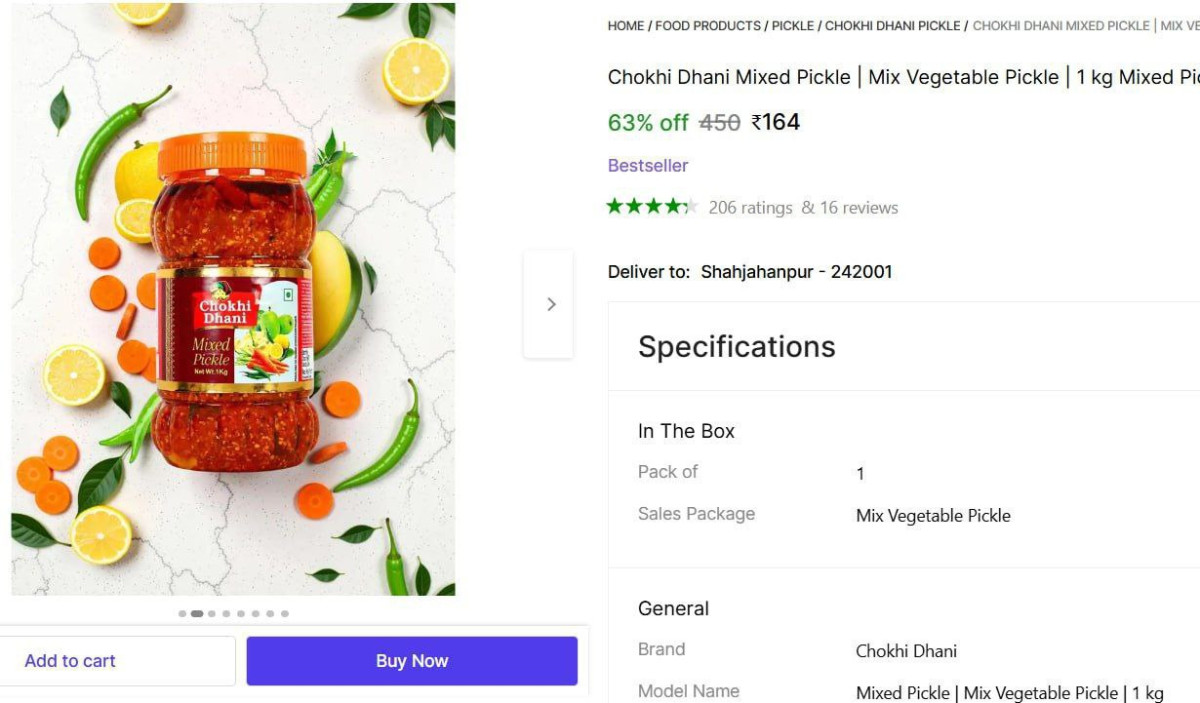 Kg Mix Vegetable Pickle 164 – Best Price in India