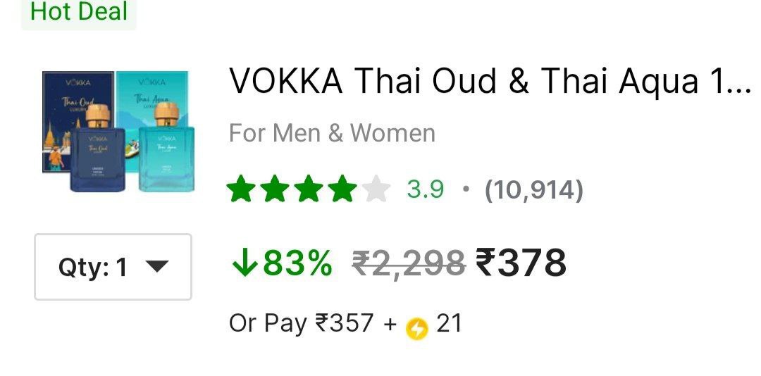 Loot Vokka Perfume Combo ( Pack Of 2 100ml Each) 378more 85 More Deals Clic