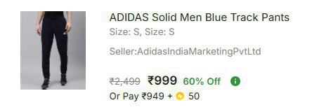 - Adidas Men Track Pants At Rs 999 Master Link - – Best Price in India