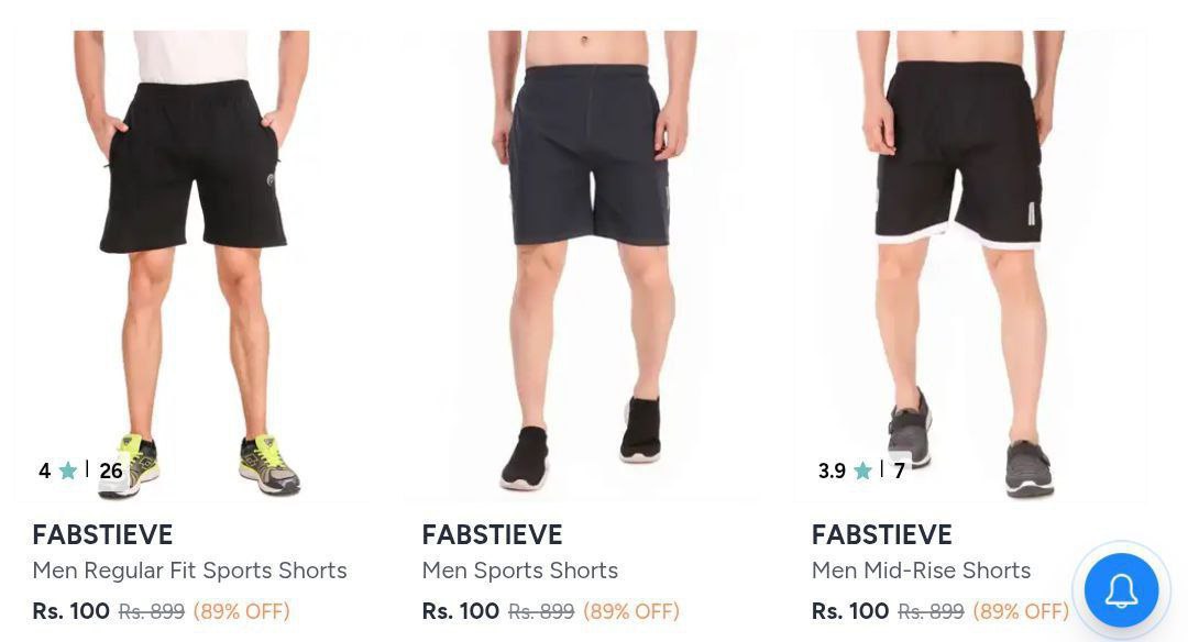 Men Shorts 100 – Best Price in India