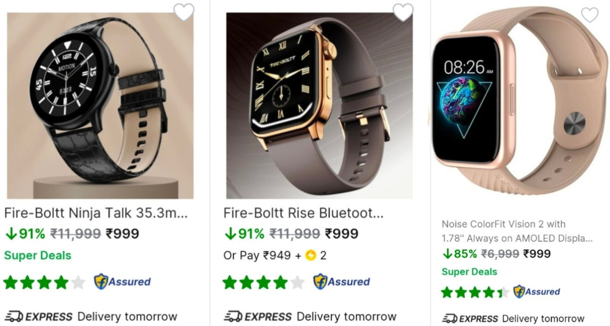 Top Brands Calling Smartwatch At 999fire-boltt Noise More Deals Click Here 