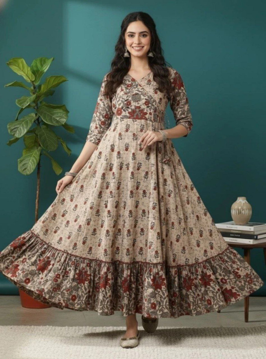 Women Printed Pure Cotton Anarkali Kurta 419 – Best Price in India