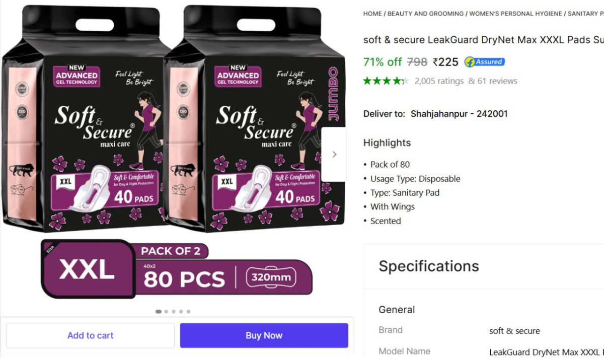 Pack Of 80 Sanitary Pads 225 – Best Price in India