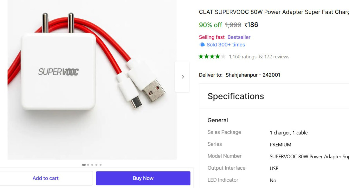 W Fast Mobile Charger Cable 186 – Best Price in India