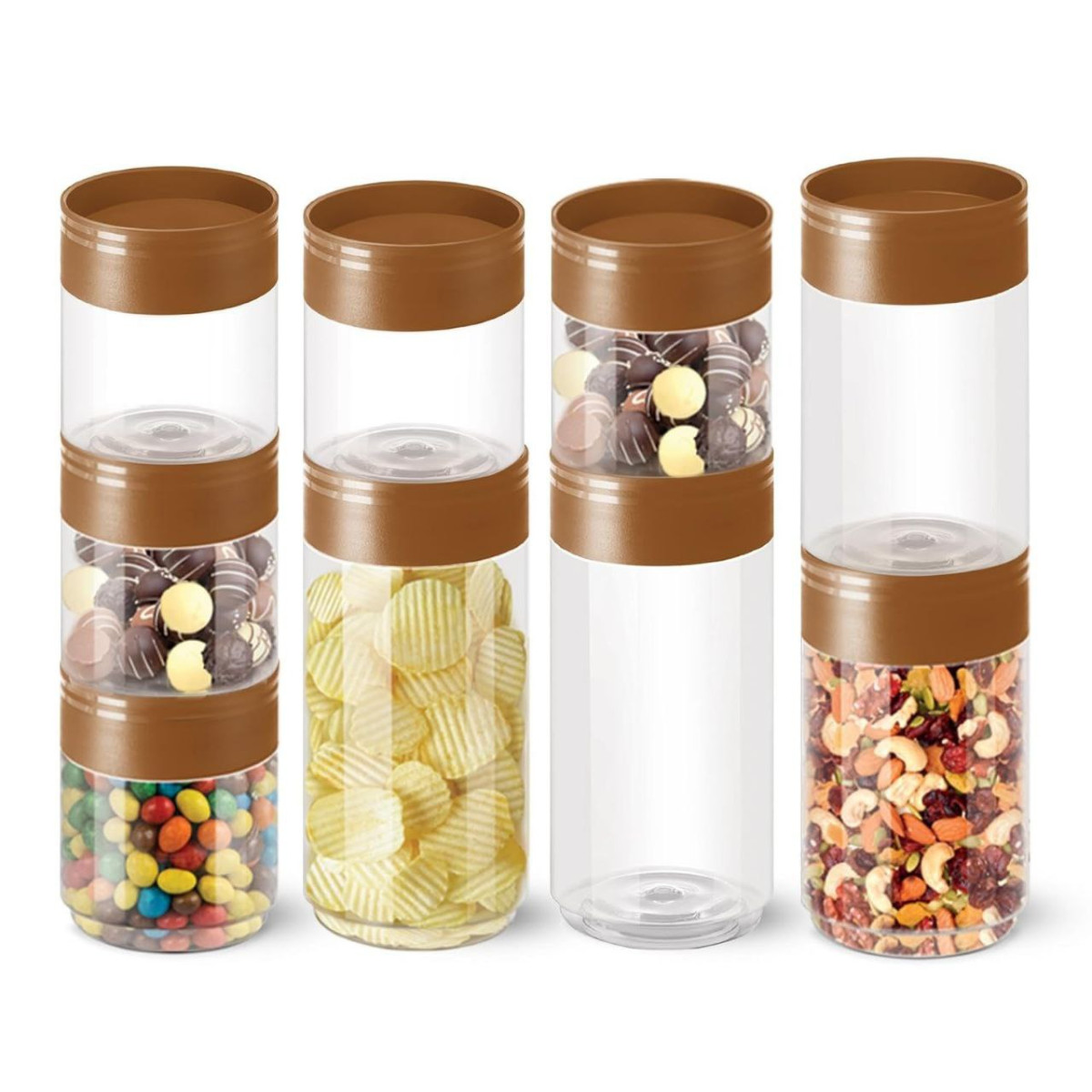 Milton Stack It Airtight Plastic Storage Jar Container Set Of 9 (5 X 360ml 
