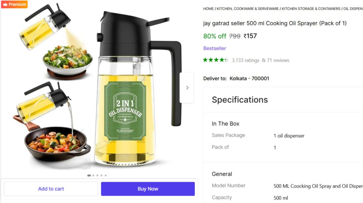 Ml Cooking Oil Sprayer 157 – Best Price in India