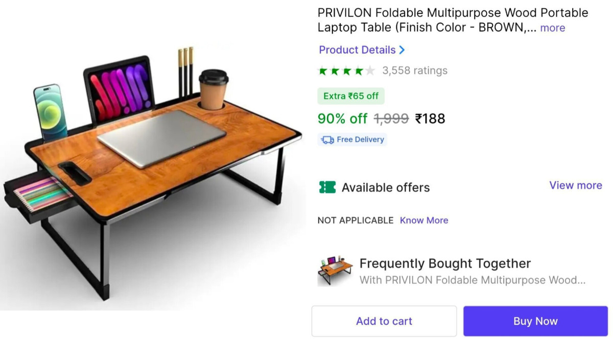 Grab Laptop Study Table With Side Drawer At 188 More Deals Click Here Must 