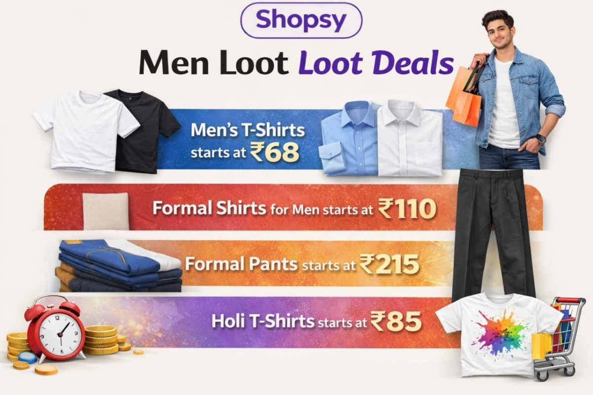 Shopsy Men Loot Deals Men S T-shirts Starts At 68 Formal Shirts For Men Sta